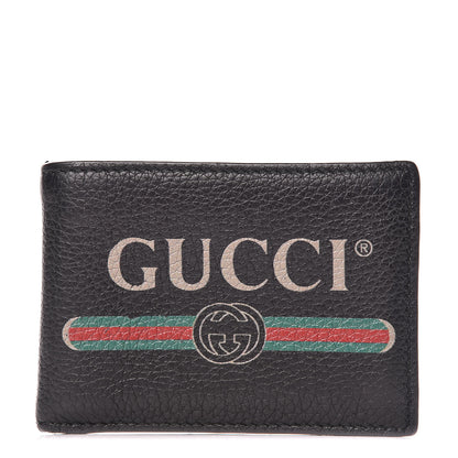 Gucci Cripto Calfskin Logo Bi-Fold Short Wallet Black Grege 1 of 12