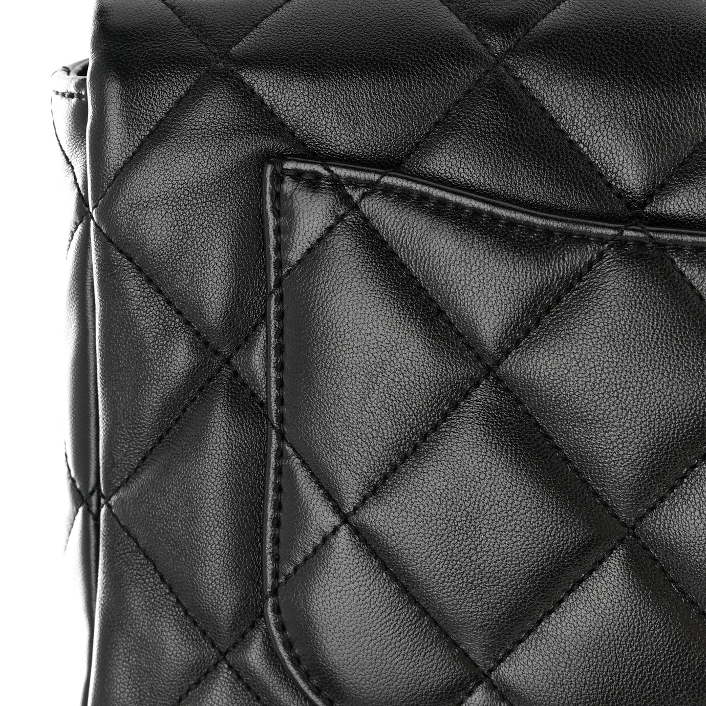 Lambskin Quilted Large CC Funky Town Flap Black