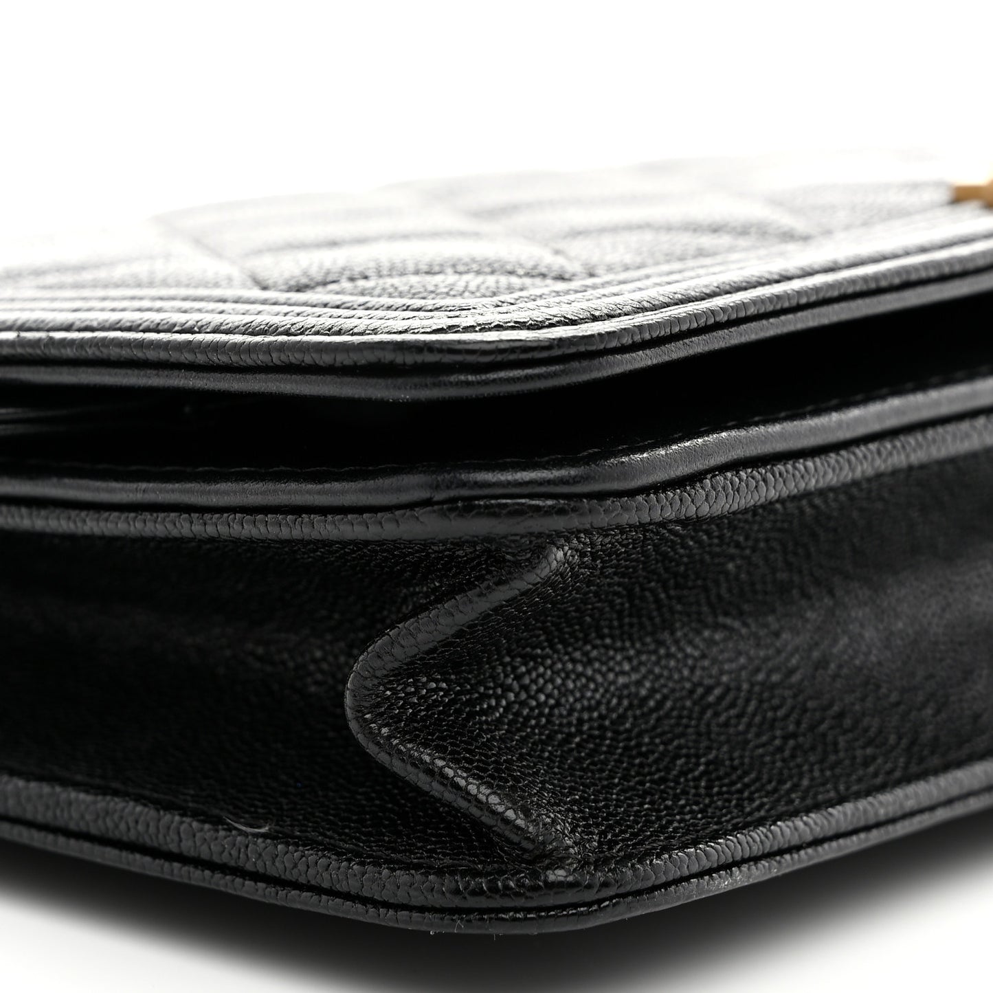 Caviar Quilted Boy Wallet On Chain WOC Black