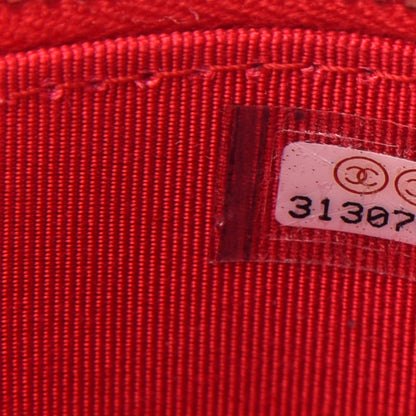 Chanel Lambskin Camellia Embossed Mini Vanity Case With Chain Red 7 of 11