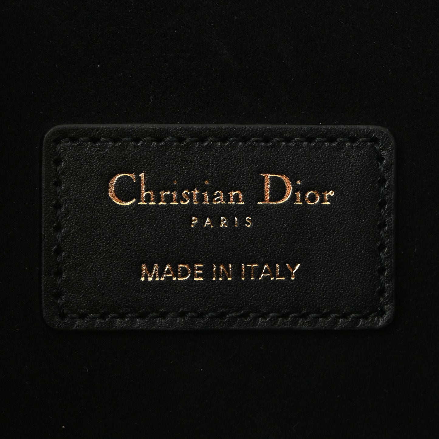 Calfskin CD Embossed Medium C'est Chain Bucket Bag Black