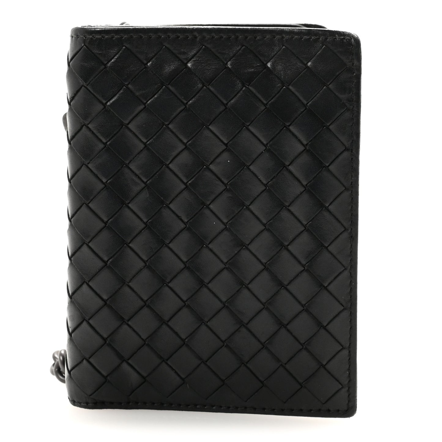Intrecciato Wallet With Chain Black