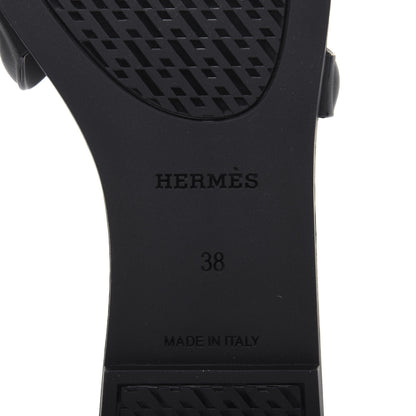 Hermes Rubber Aloha Sandals 38 Black 6 of 9