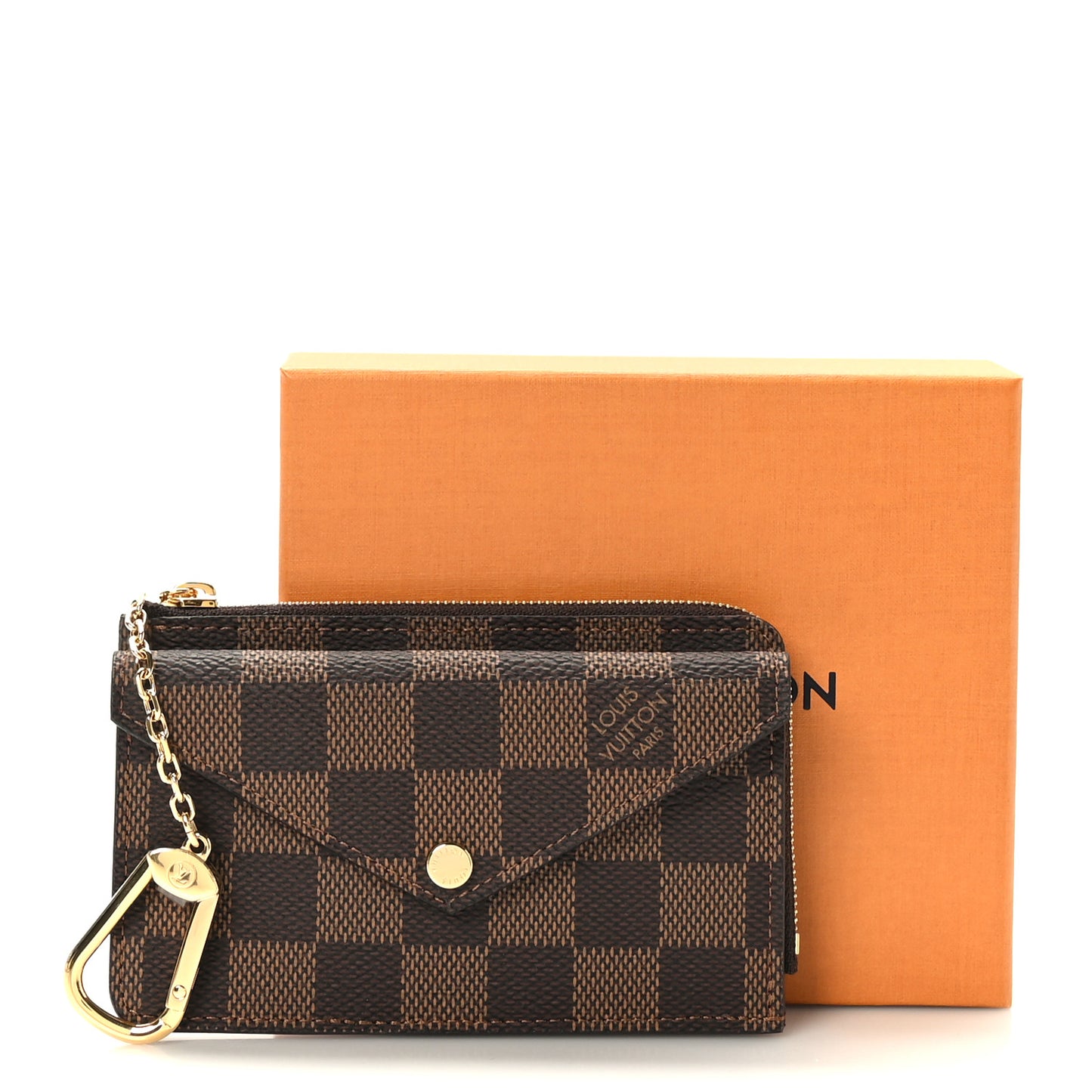 Damier Ebene Recto Verso Card Holder Red