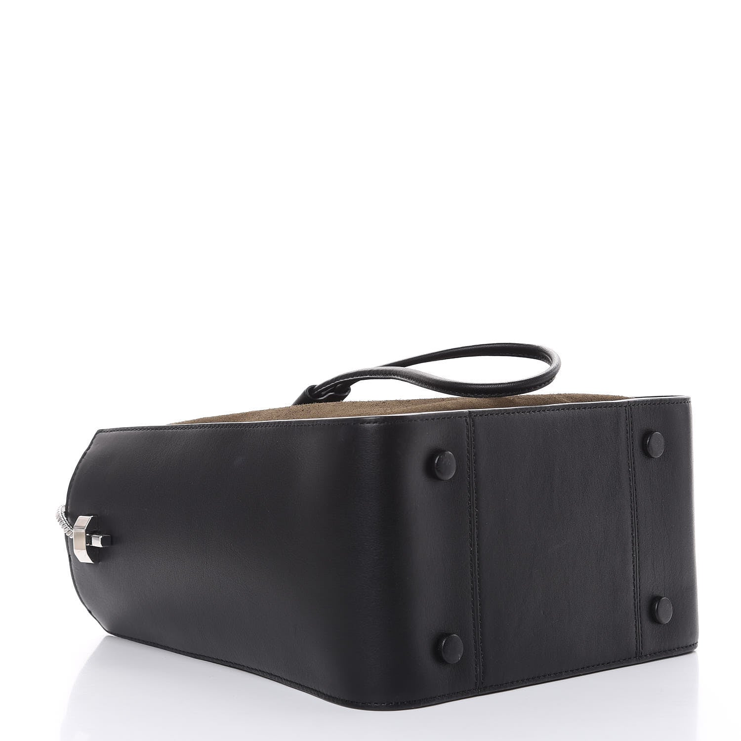 3.1 Phillip Lim 3.1 Smooth Calfskin Suede Bi-Color Small Soleil Bucket Drawstring Dark Moss Black 5 of 14