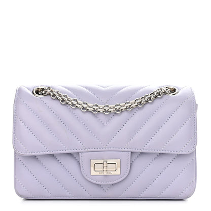 Chanel Aged Calfskin Chevron Quilted 2.55 Reissue Mini Flap Light Purple 1 of 13