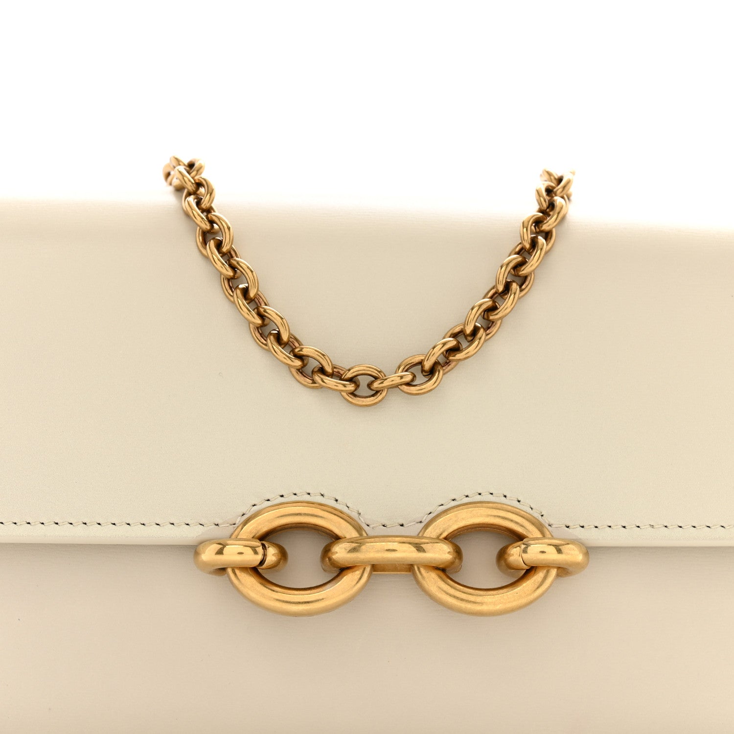 Saint Laurent Smooth Calfskin Le Maillon Chain Wallet Crema Soft 7 of 11