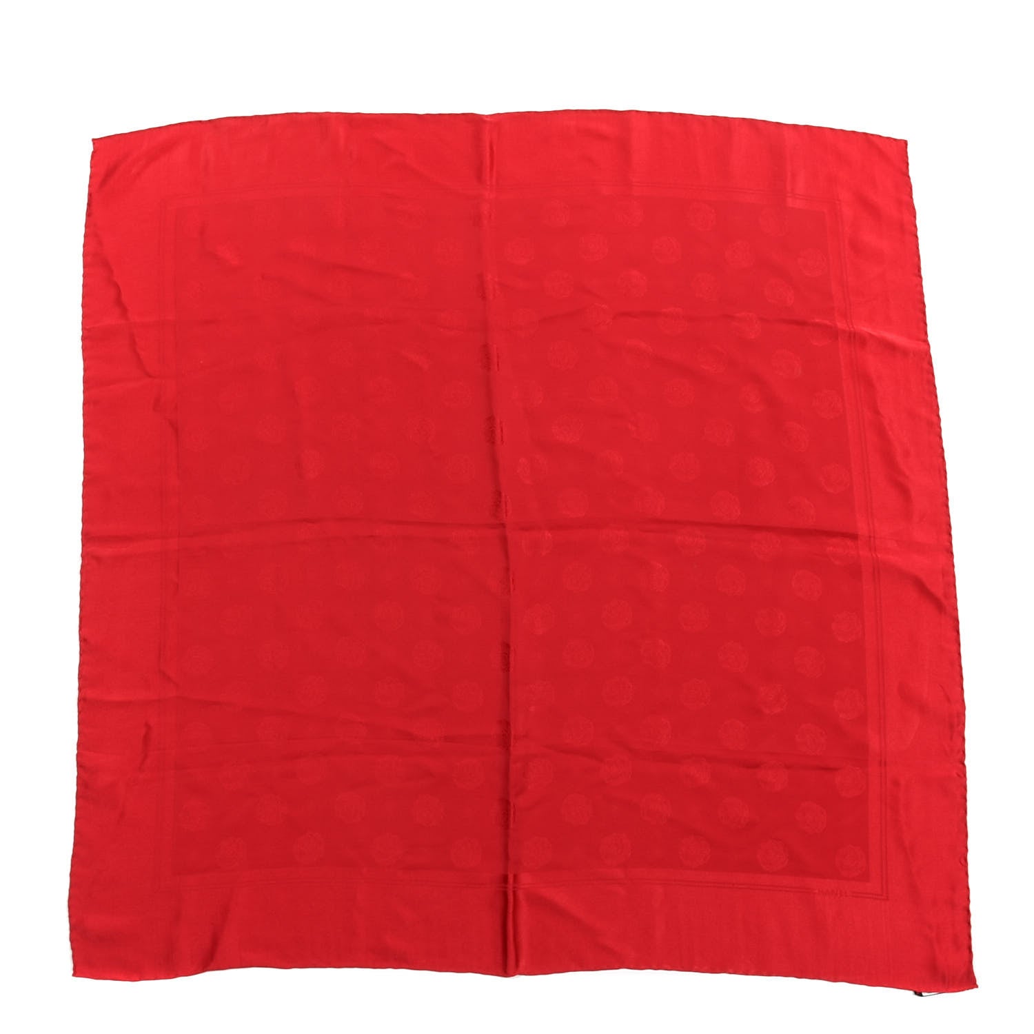 Chanel Silk Roses Square Scarf Red 1 of 3