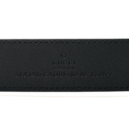Gucci Calfskin Mens Interlocking G Belt 80 25 Black 4 of 6