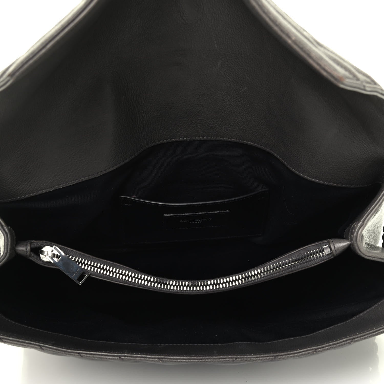 Saint Laurent Sheepskin Matelasse Chevron Monogram Large College Satchel Dark Anthracite 4 of 8