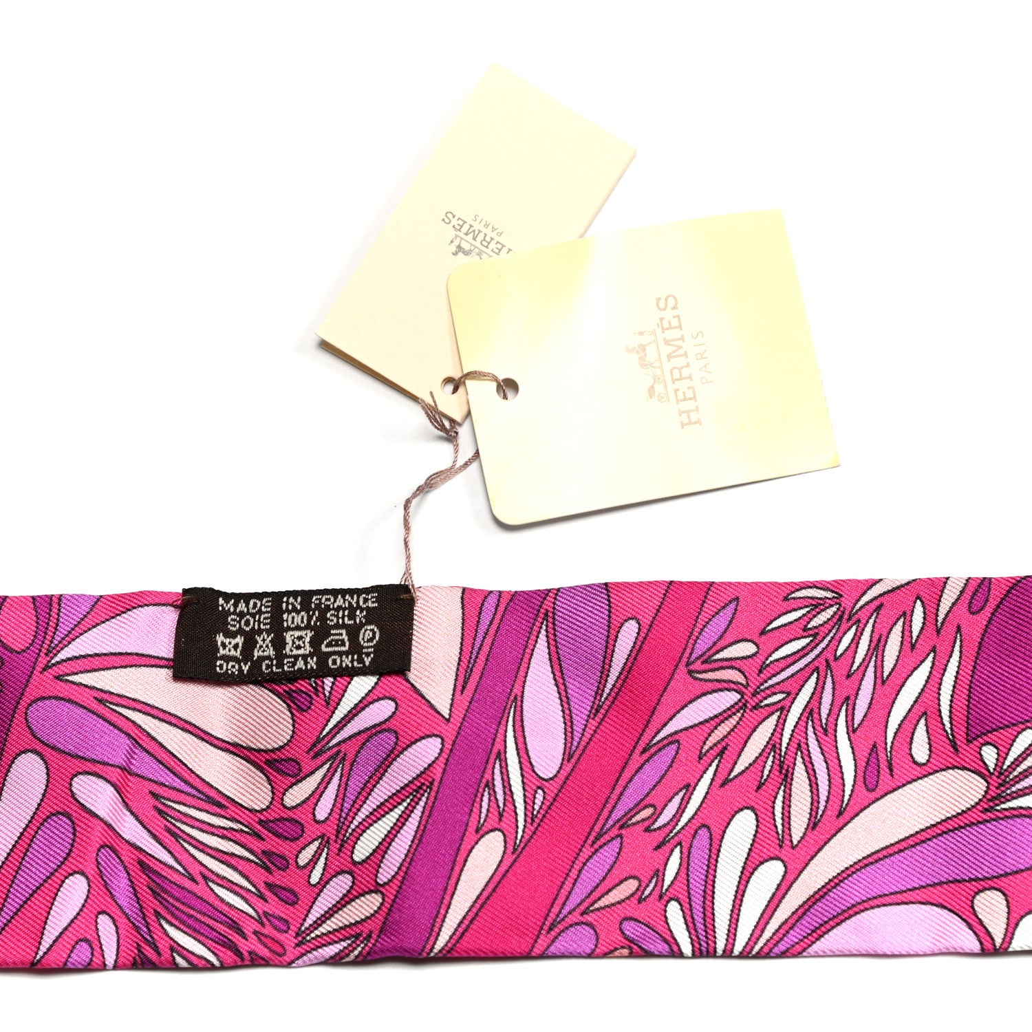 Hermes Silk Millefleurs Du Mexique Twilly Fuchsia Mauve Rose 4 of 4