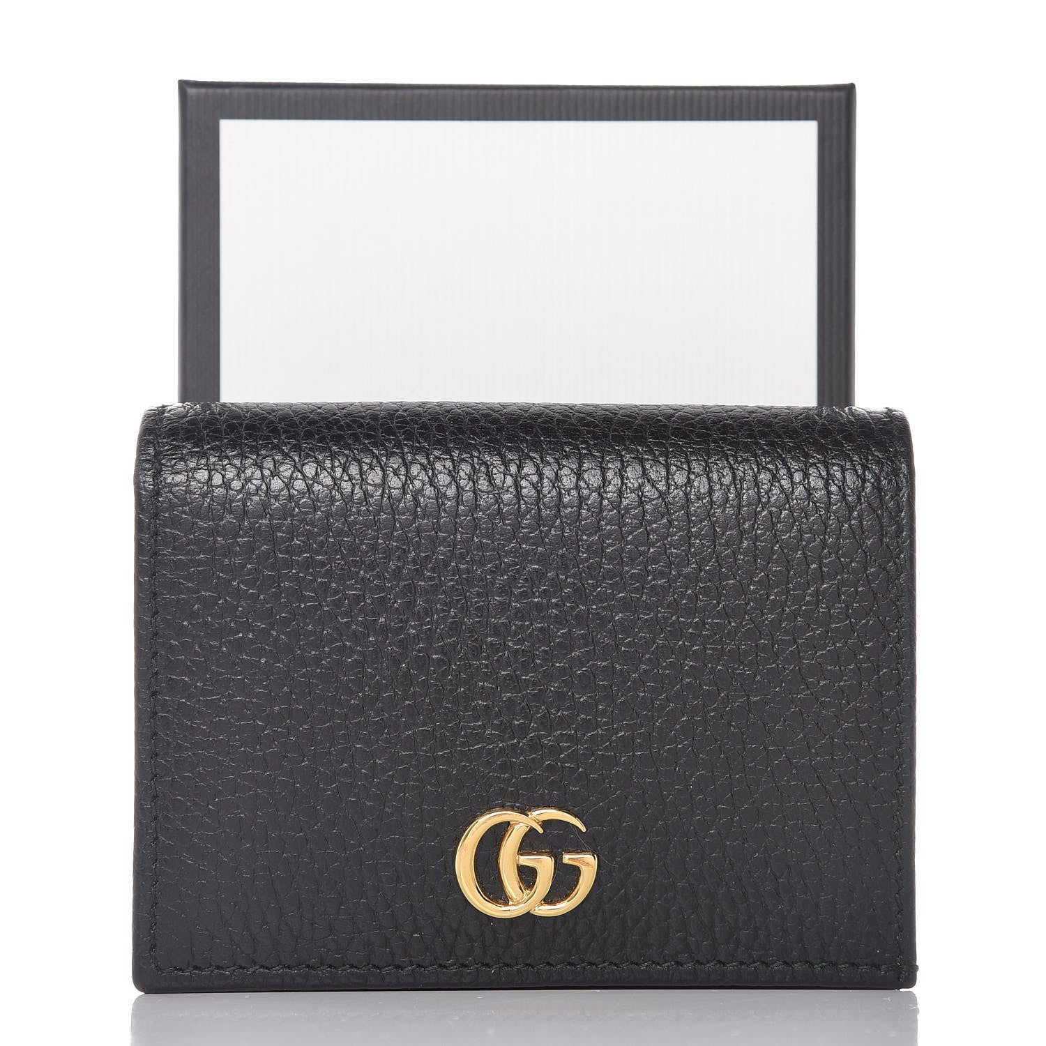 Gucci Pebbled Calfskin GG Marmont Card Case Black 8 of 8
