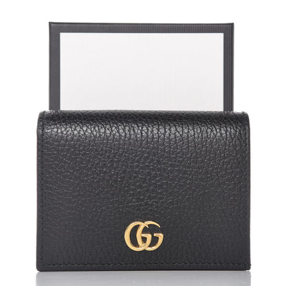 Gucci Pebbled Calfskin GG Marmont Card Case Black 8 of 8