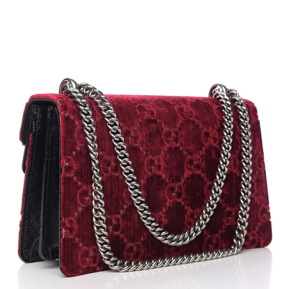Gucci Velvet Skipper GG Monogram Small Dionysus Shoulder Bag Red Cipria Black 2 of 9