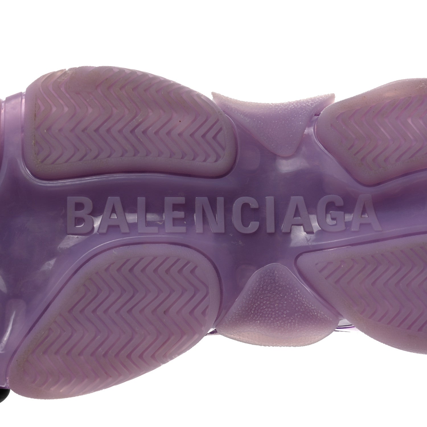 Balenciaga Fabric Mesh Clear Sole Womens Triple S Sneakers 38 Light Lilac White 8 of 9