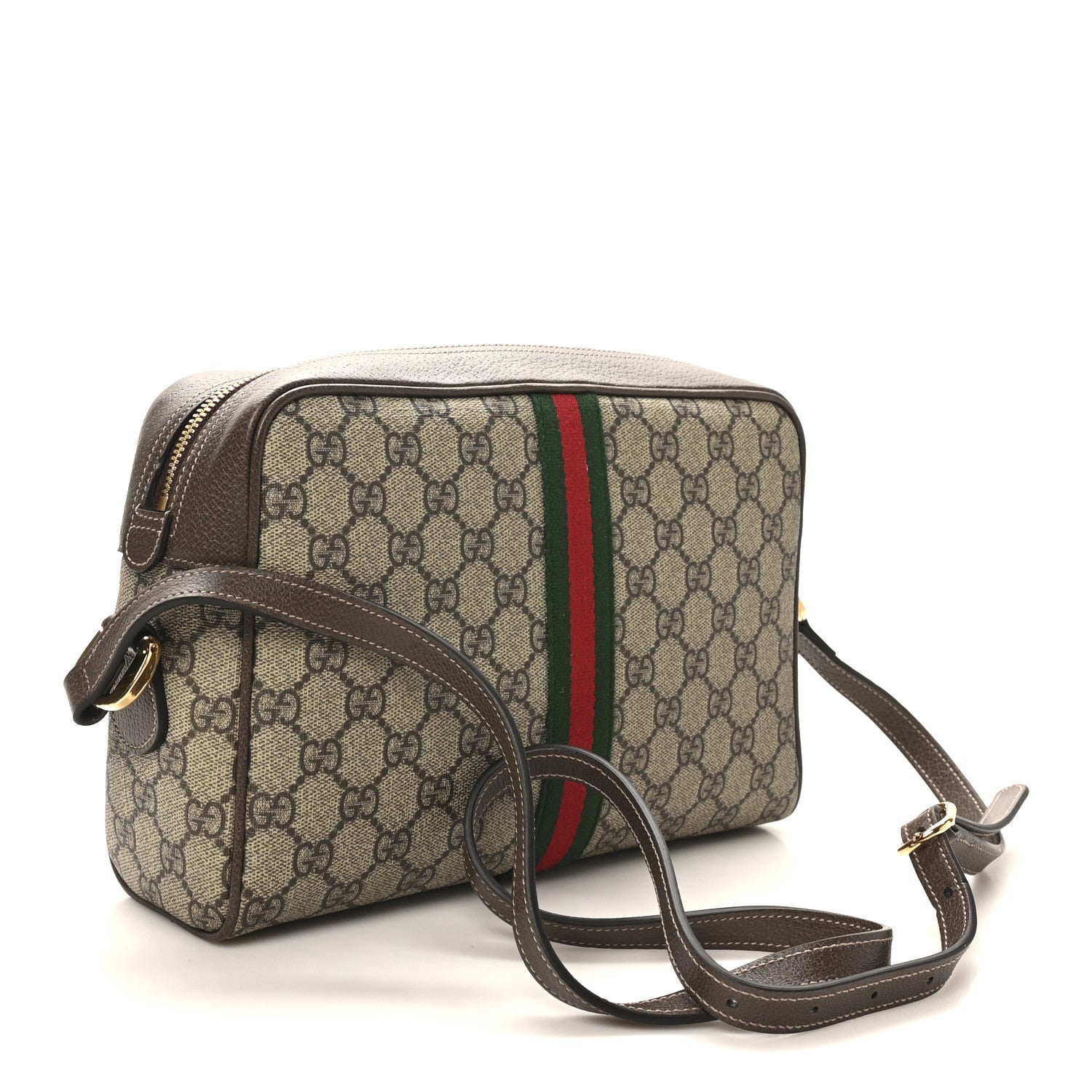 Gucci GG Supreme Monogram Web Small Ophidia Shoulder Bag Brown 3 of 10