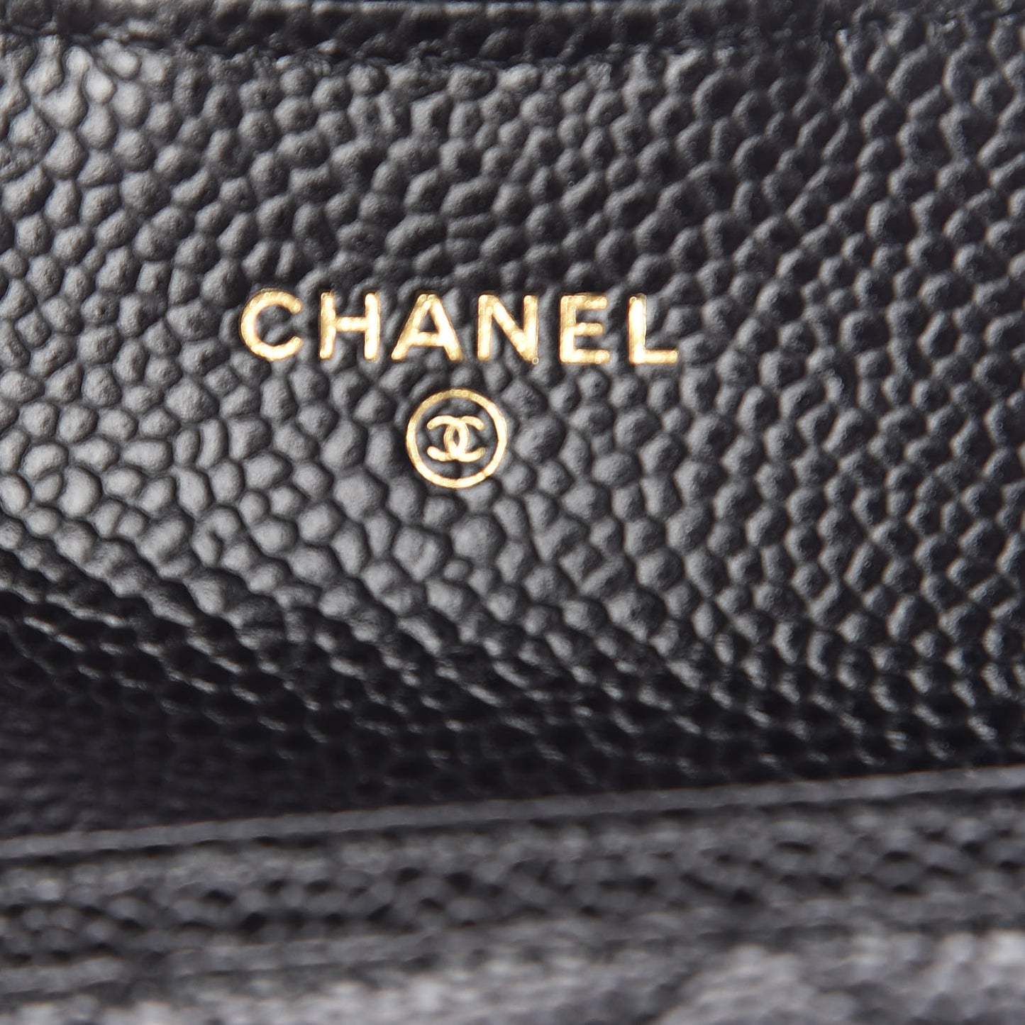 Caviar Quilted Flap Card Holder Wallet Black