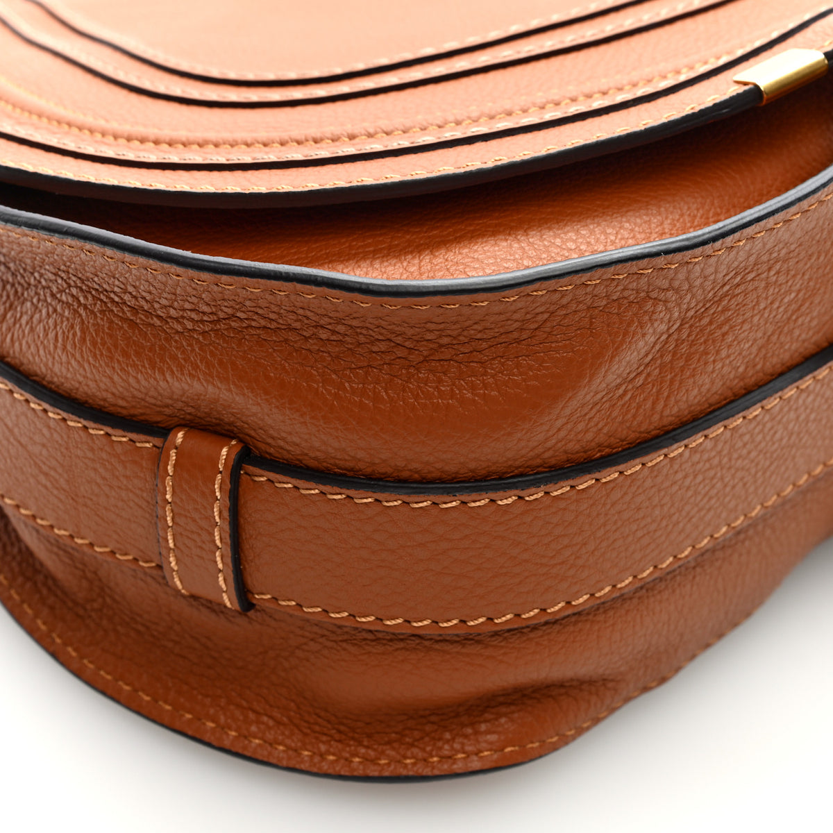 Calfskin Medium Marcie Round Crossbody Bag Tan