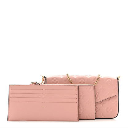 Louis Vuitton Empreinte Pochette Felicie Chain Wallet Rose Poudre 2 of 11