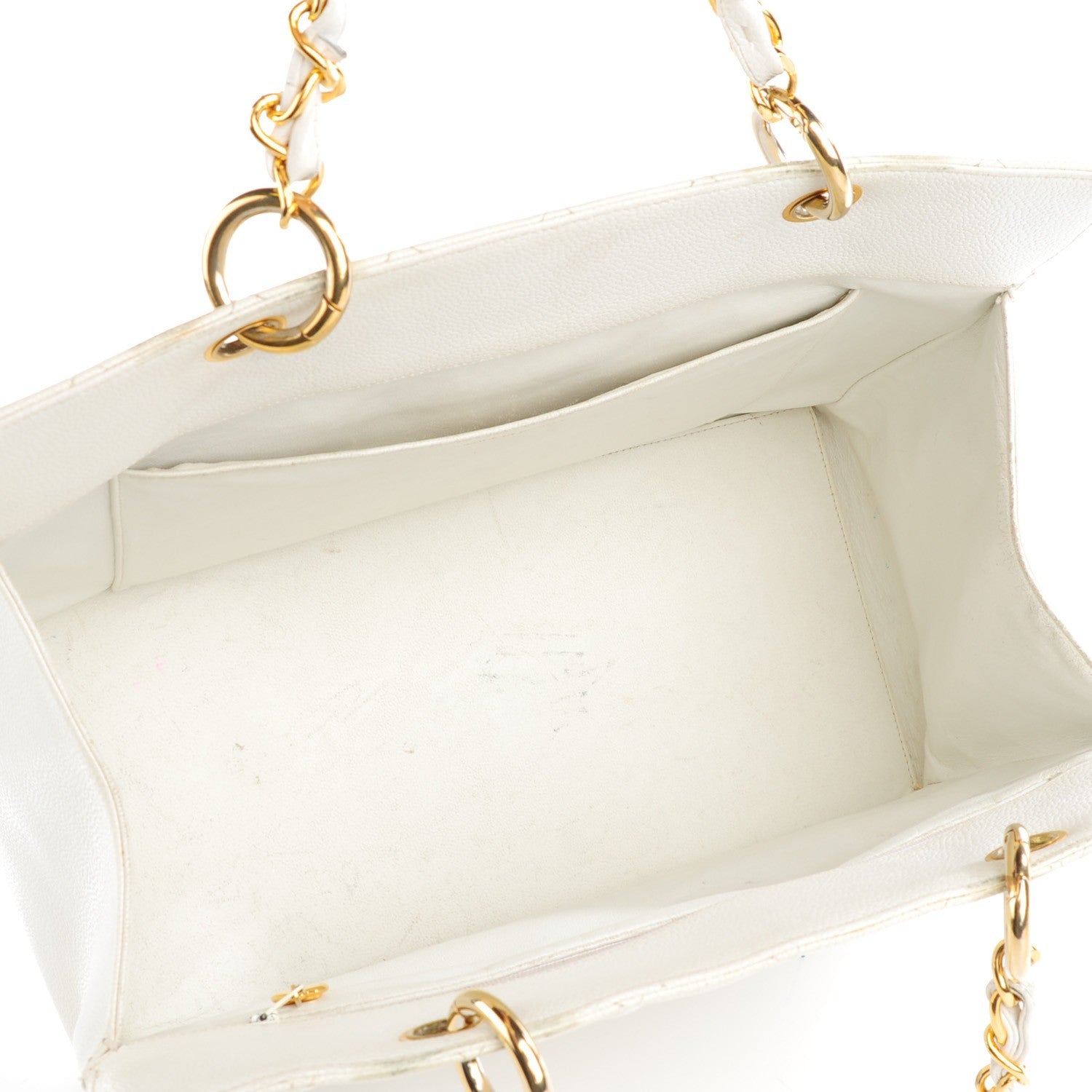 Chanel Caviar Quilted CC Tote White 7 of 11