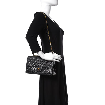 Chanel Lambskin Quilted Medium Double Flap Bag Black 2 of 18
