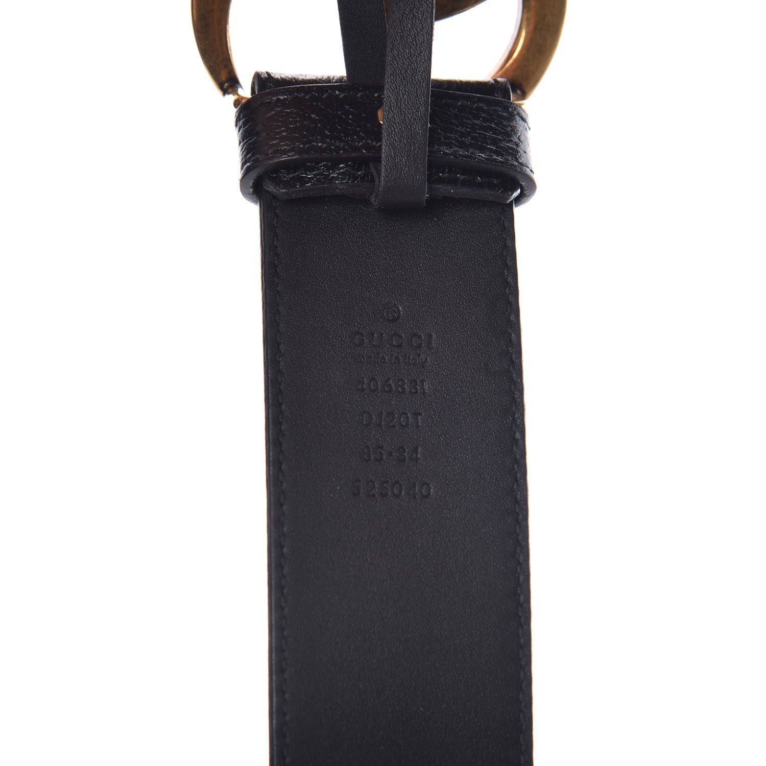 Gucci Textured Calfskin Double G 40mm Belt 85 34 Black 6 of 6