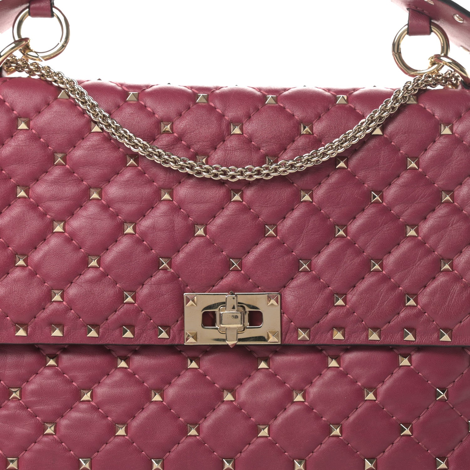 Valentino Garavani Nappa Large Rockstud Spike Shoulder Bag Camelia 7 of 13
