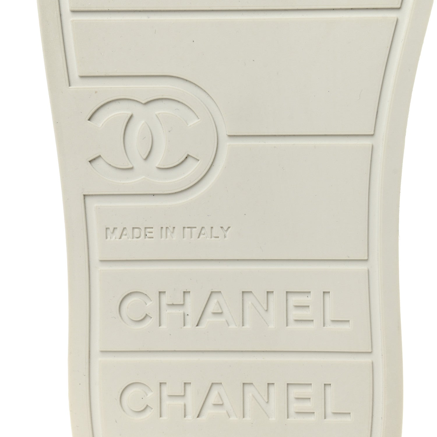 Chanel Lambskin Printed Logo Sneakers 38 White 7 of 10