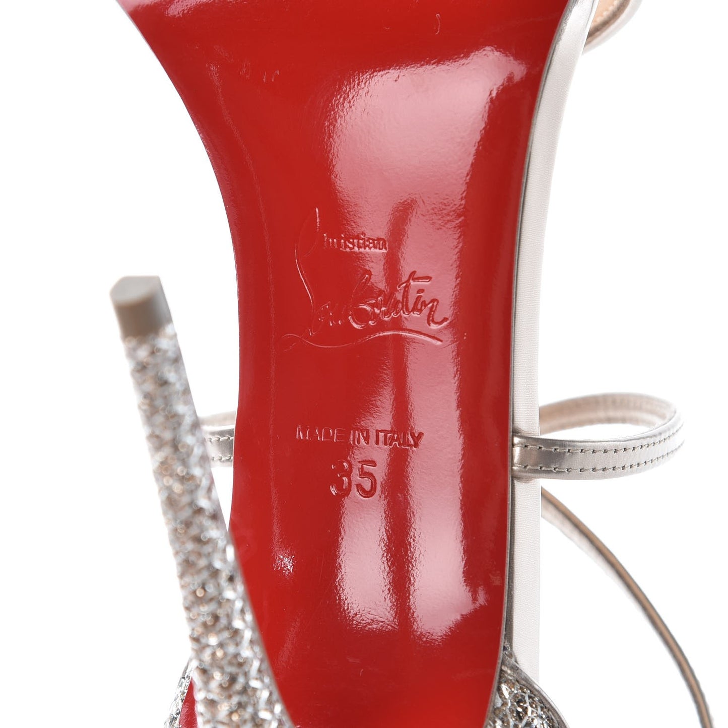 Glitter Mesh Choca Lux 100 Sandals 35 Silver