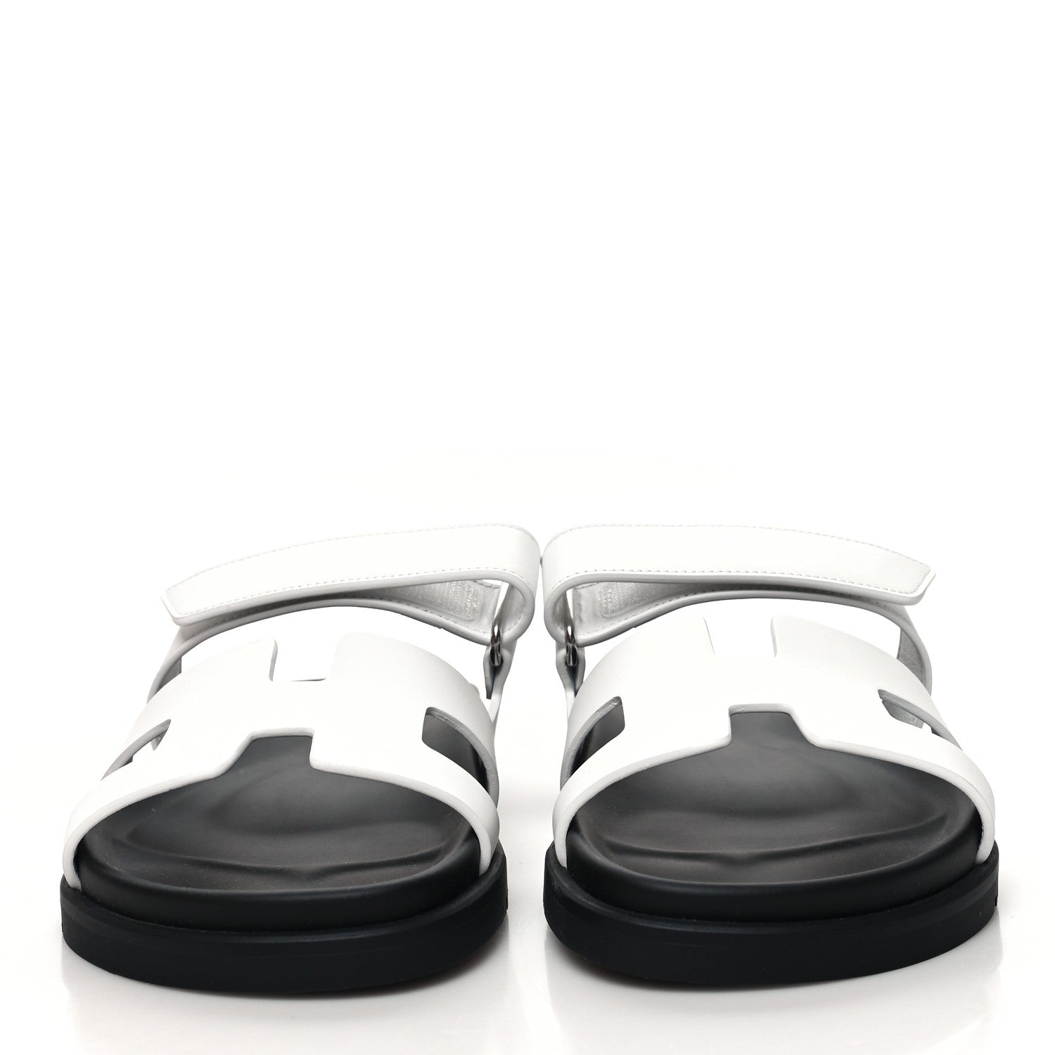 Hermes Calfskin Womens Chypre Sandals 37.5 White 2 of 9