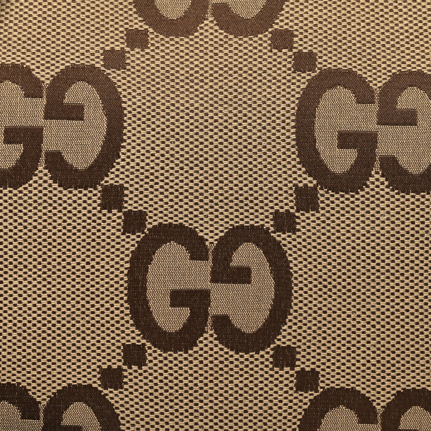 Gucci Monogram Jumbo GG Textured Dollar Calfskin Web Wristlet Messenger Bag Camel Ebony New Acero 8 of 10