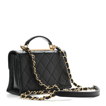 Chanel Lambskin Quilted Mini Trendy Spirit Top Handle Flap Black 3 of 10