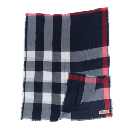 Burberry Cashmere Mega Check Lightweight Scarf Navy 3 of 5