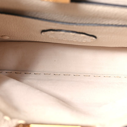 Fendi Vitello Granato Camoscio Selleria Macro Stitchings Medium Peekaboo I SEE U Satchel Camelia 5 of 11