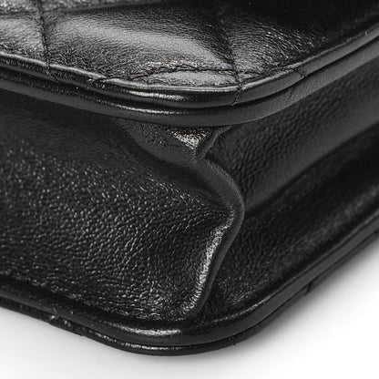 Chanel Lambskin Quilted Dynasty Flap Phone Holder With Chain Black 10 of 13
