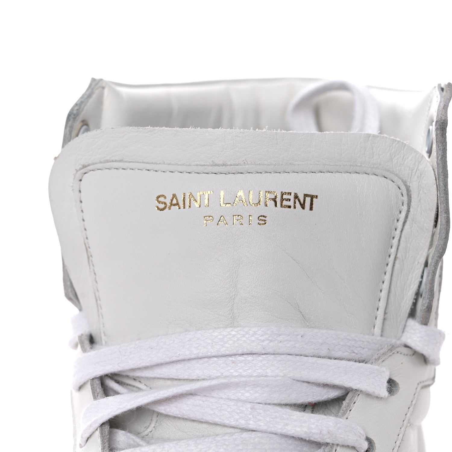 Saint Laurent Calfskin Court Classic SL/10H High Top Sneakers 43 White Red 11 of 25