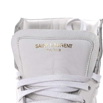 Saint Laurent Calfskin Court Classic SL/10H High Top Sneakers 43 White Red 11 of 25