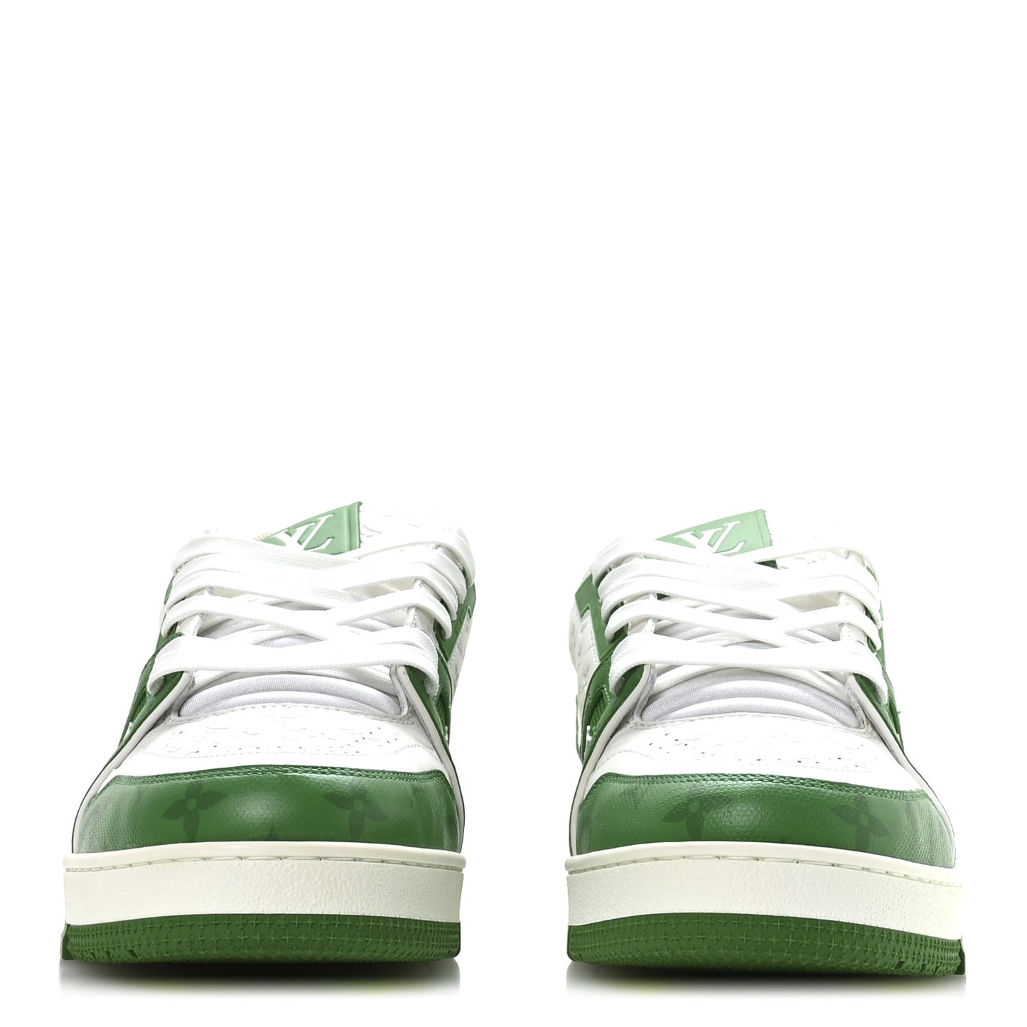 Calfskin Monogram Mens LV Trainer Sneakers 8.5 Green