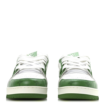 Louis Vuitton Calfskin Monogram Mens LV Trainer Sneakers 8.5 Green 3 of 9
