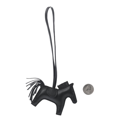 Hermes Milo Lambskin Grigri Rodeo Horse Bag Charm PM So Black 2 of 4