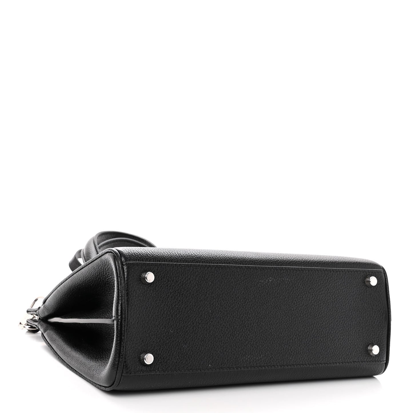 Grainy Calfskin Small Zumi Top Handle Bag Black