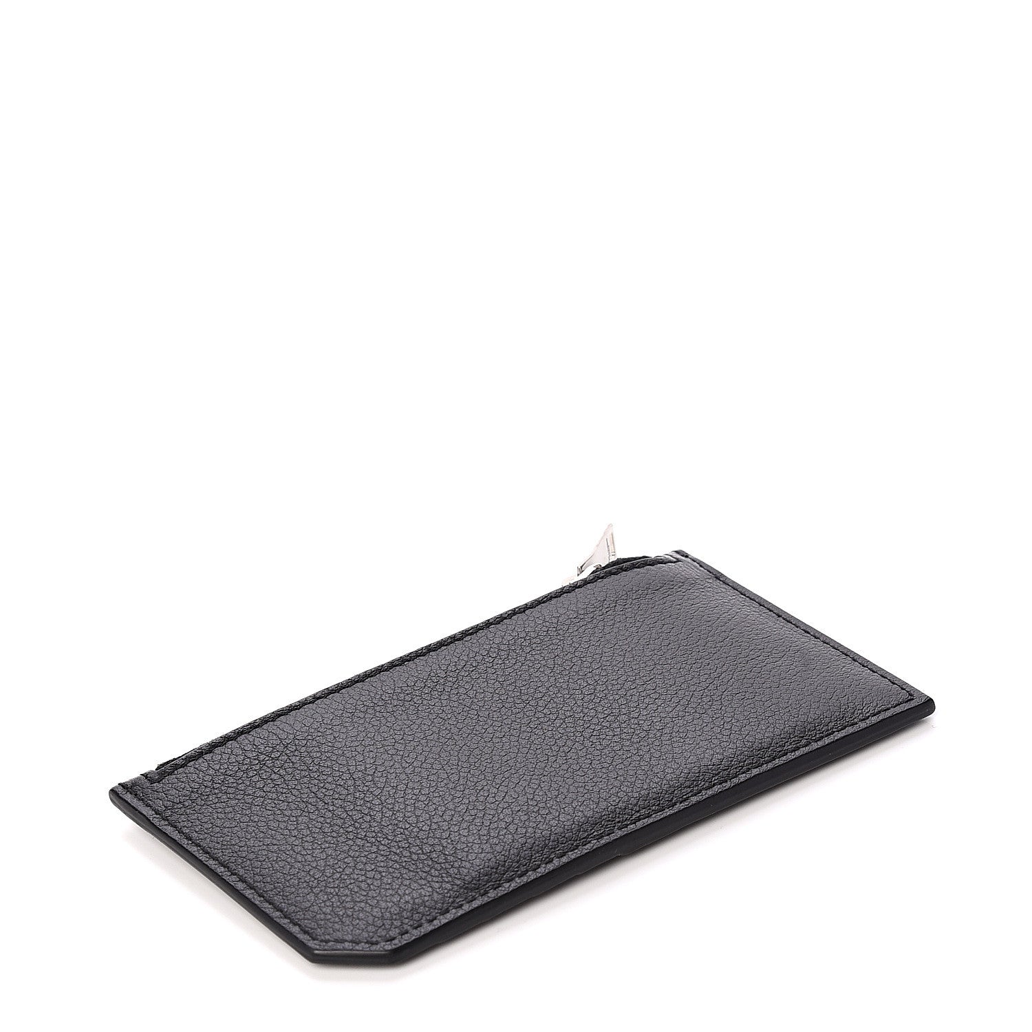 Saint Laurent Grained Calfskin 5 Fragments Zip Pouch Card Holder Black 3 of 9