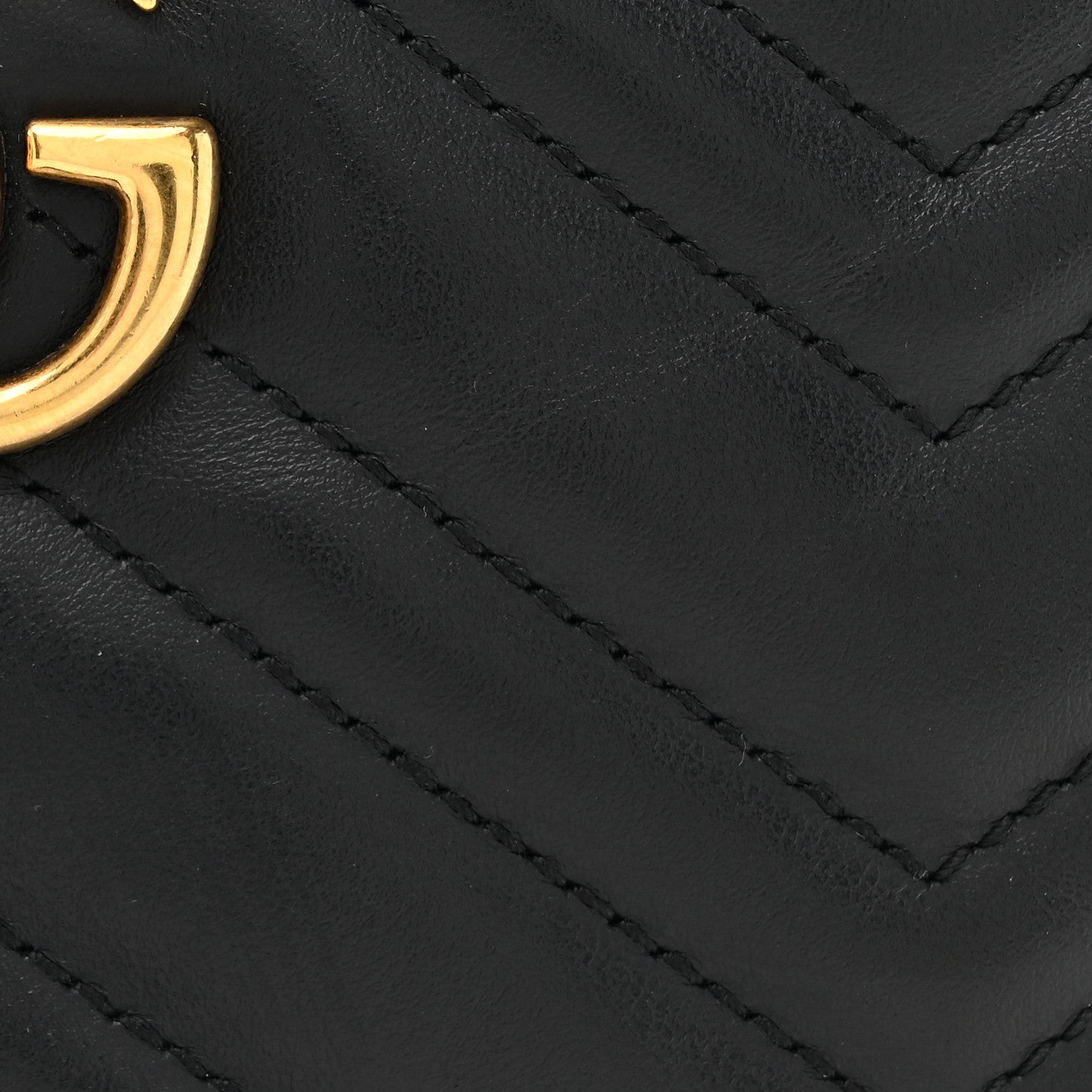 Gucci Calfskin Matelasse Mini GG Marmont Chain Shoulder Bag Black 8 of 11