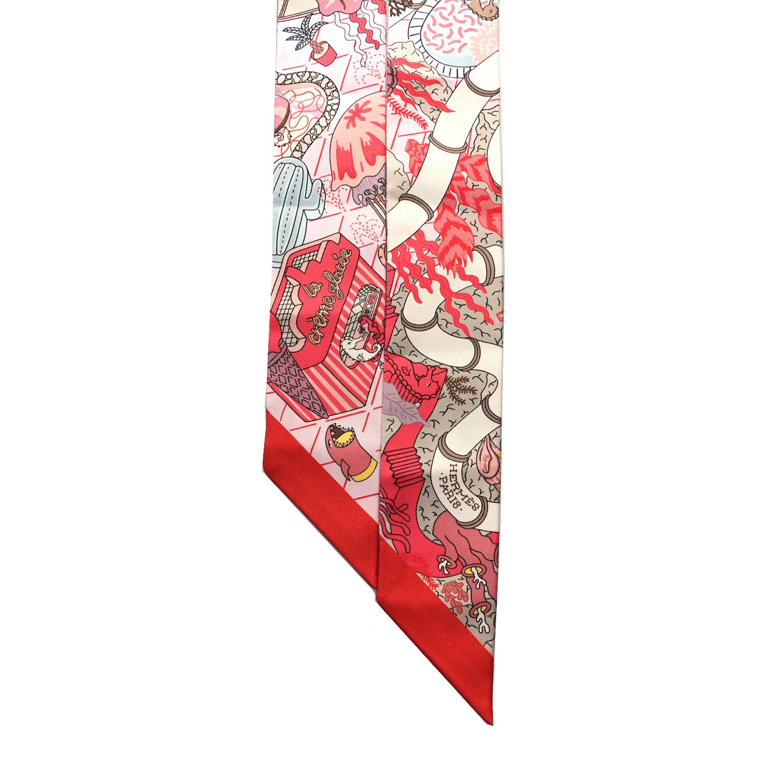 Hermes Silk Splash Park Twilly Rouge Rose Bleu Glacier 2 of 4