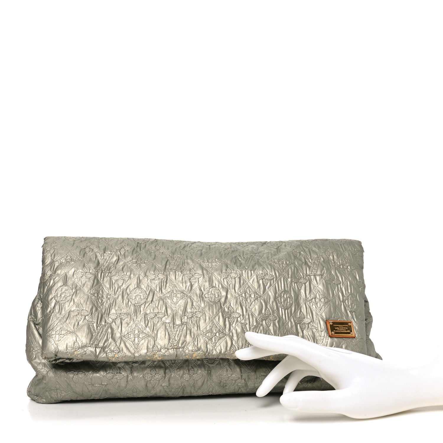 Louis Vuitton Jacquard Quilted Monogram Limelight Clutch GM Perle