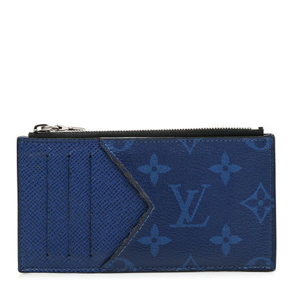 Louis Vuitton Monogram Taiga Coin Card Holder Cobalt 1 of 8