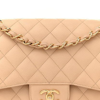 Chanel Caviar Quilted Jumbo Double Flap Beige Clair 8 of 16