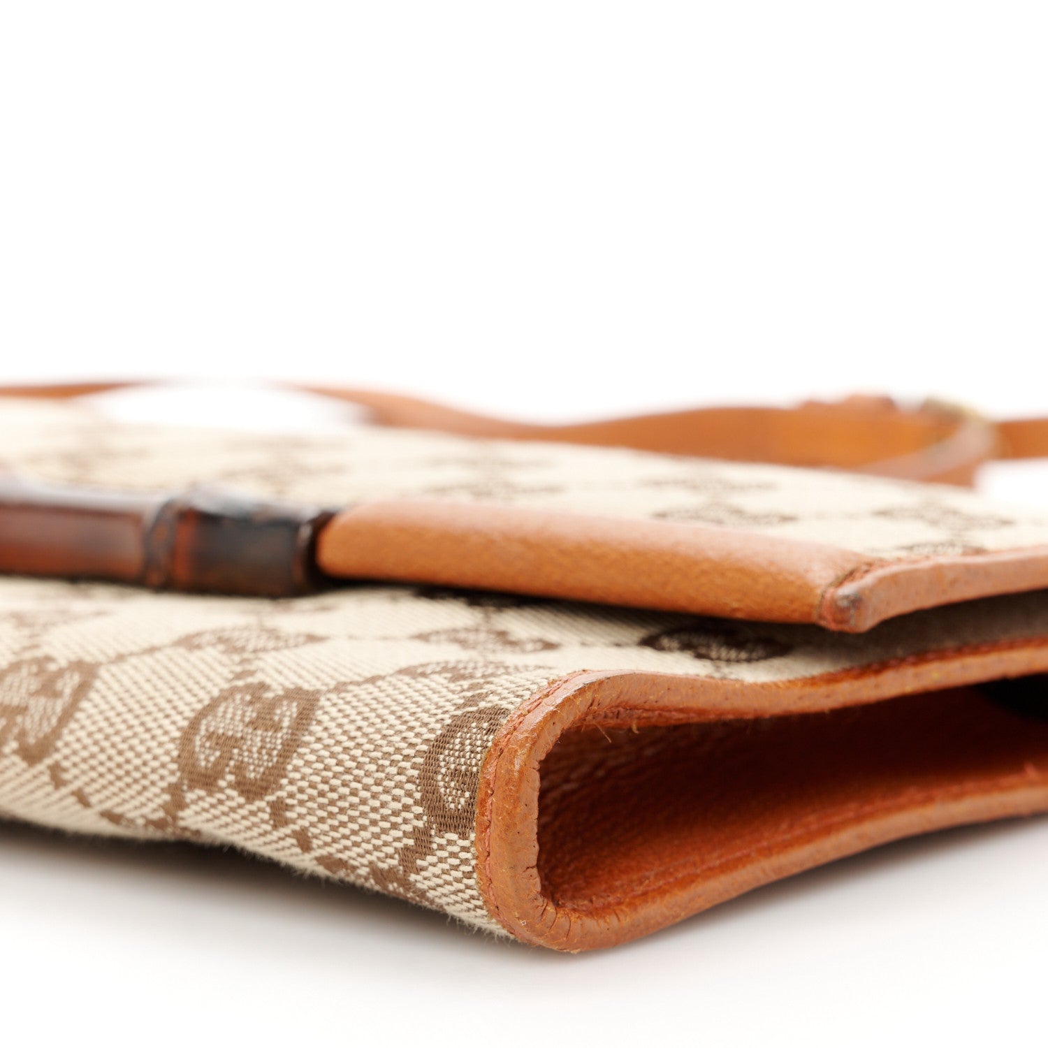 Gucci Monogram Bamboo Bar Clutch Brown 9 of 10