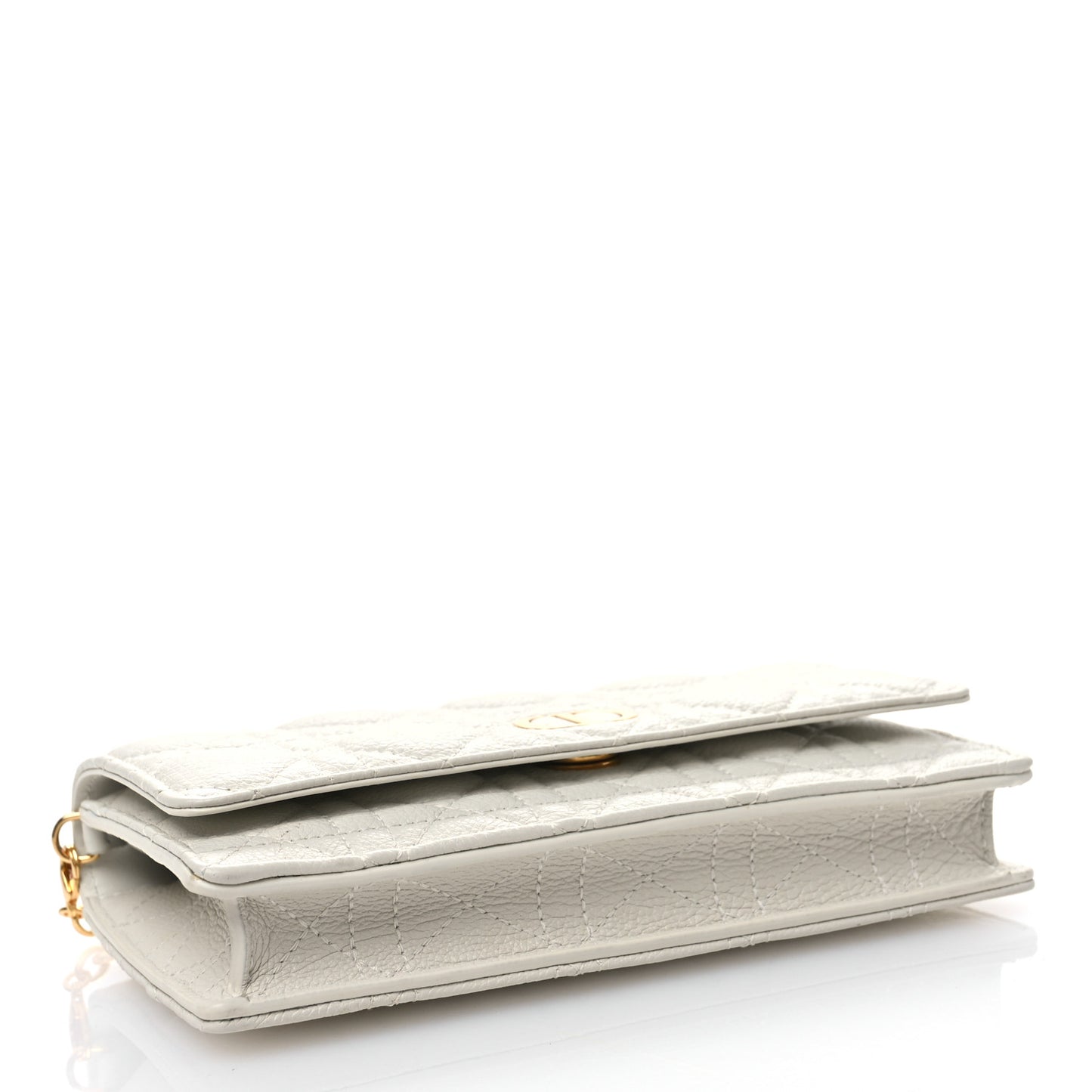Supple Calfskin Caro Pouch with Chain Latte