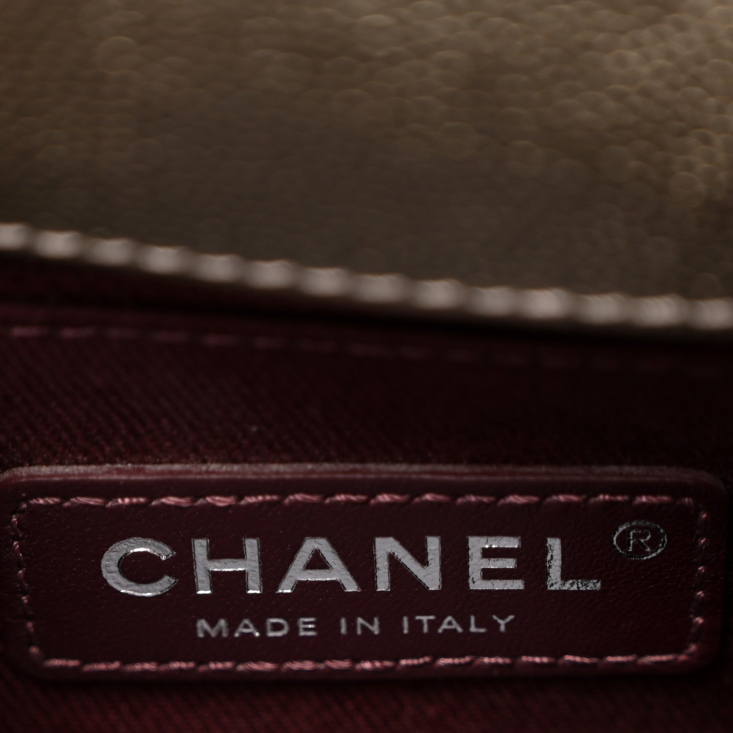 Chanel Metallic Caviar Chevron Quilted Mini Coco Handle Flap Light Gold 6 of 10